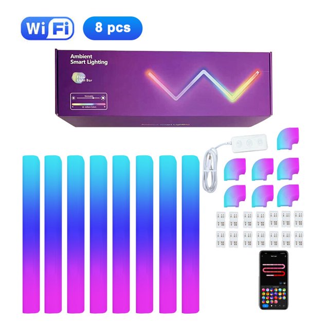 Luces LED de noche inteligentes para TV, dormitorio, sala de juegos, Bar, decoración, WIFI, RGBIC, Bluetooth, APP, Control de voz, sincronización de música, DIY