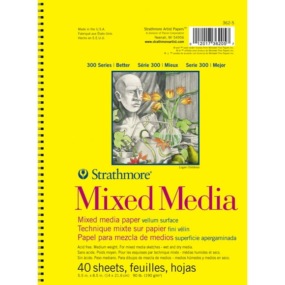 Strathmore Mixed Media Vellum Spiral Paper Pad 5.5"X8.5"-40 Sheets