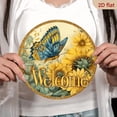 thumbnail image 5 of Vintage Welcome Sign Rustic 8-Inch Round Vintage Metal Welcome Sign Waterproof Rust-Resistant Sunflower Butterfly Wall Decor for Home, Office, Garden, Patio, 5 of 6
