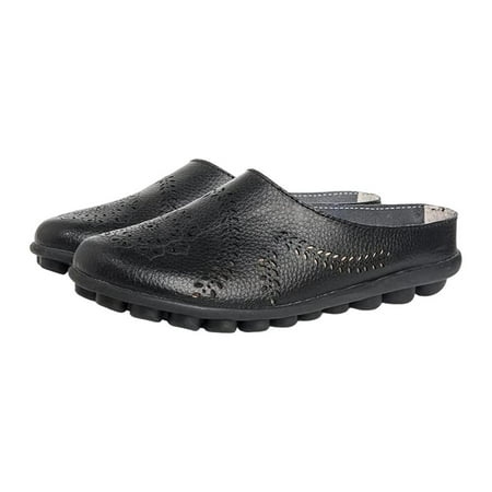 

Casual All-match Hollow Slippers|House Slippers Summer|Slippers Leather Loafer Mules Sandals Flats For Women Dressy Comfortable Slip-on Loafer