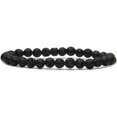 thumbnail image 1 of Angelstones Bracelet Extensible en Perles Rondes de Lave Naturelle 6mm 7 Pouces Unisexe, 1 of 5