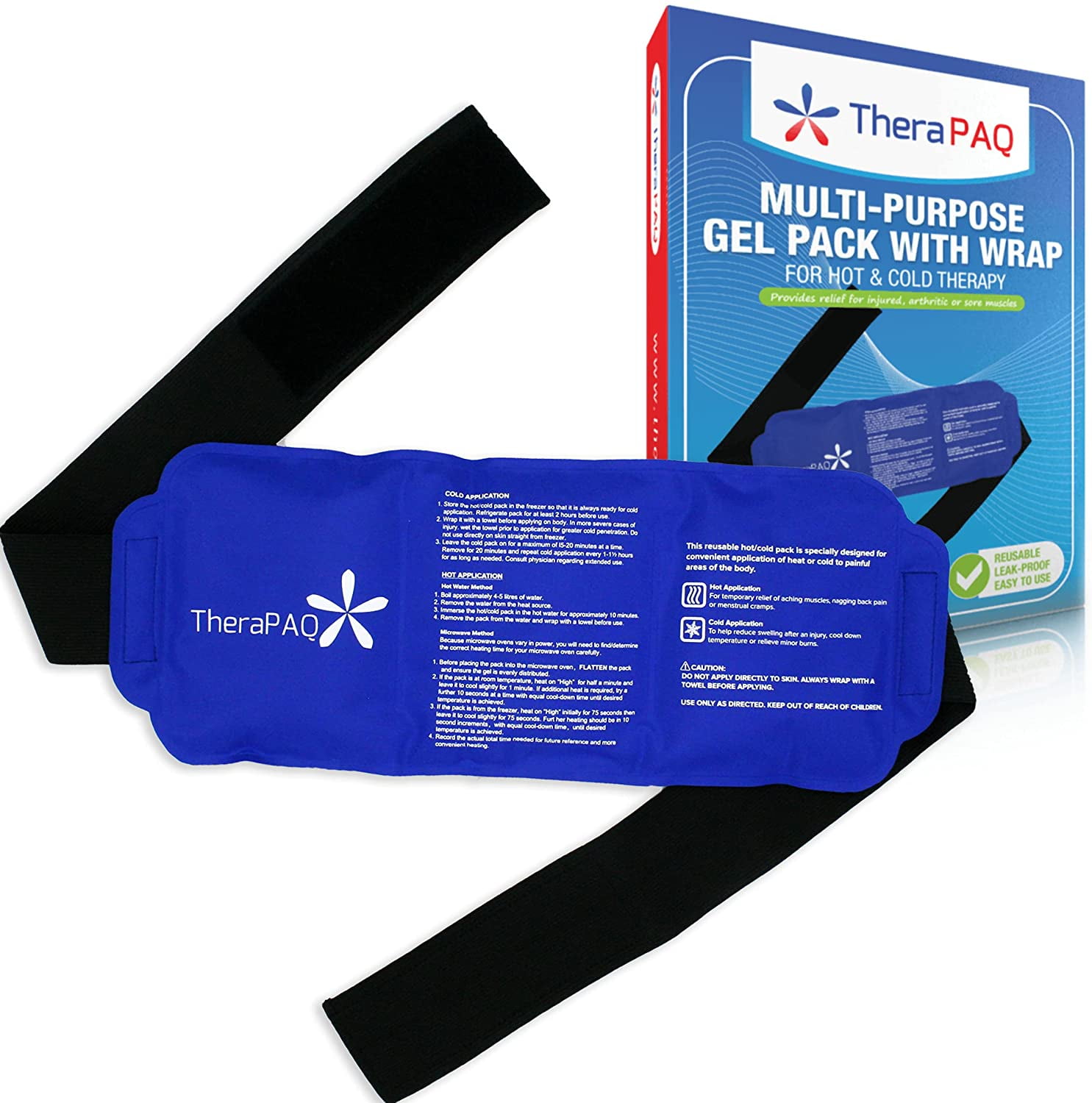 TheraPAQ Ice Packs for Injuries Reusable Version Adjustable 14 x 6