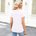 thumbnail image 6 of WULMLEO Womens Deep V-Neck T Shirts Sexy Short Sleeve Tops Summer Oversized Tee White L, 6 of 6