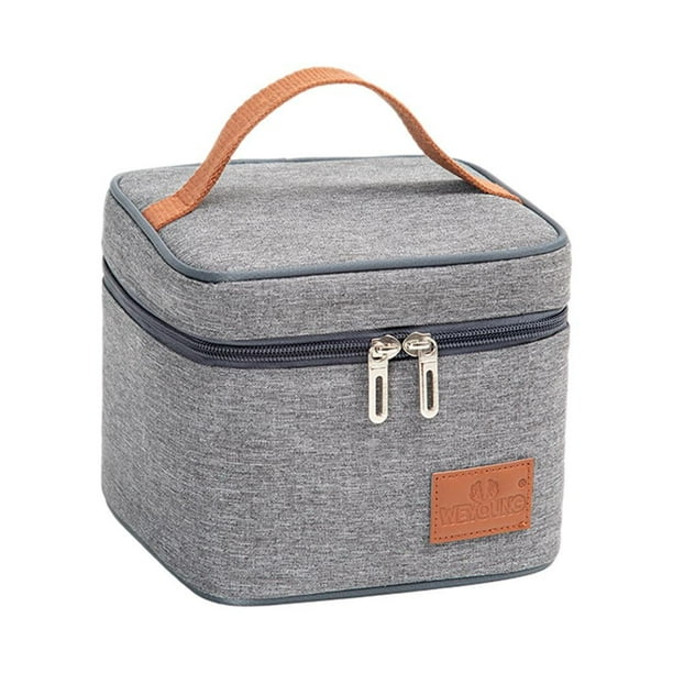 Thermal Insulated Tote Oxford Cloth Aluminum Waterproof Thermal Insulated Bag Zipper Design Picnic Travel Thermal Bag for Adult 17x17x14cm