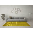 thumbnail image 3 of Ahgly Company Indoor Square Abstract Yellow Modern Area Rugs, 3' Square, 3 of 4