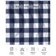 thumbnail image 5 of Navy Blue Check Wrap Around Bed Skirts for King Bed 16" Drop, Bed Skirt with Adjustable Elastic Belt Dust Ruffle Bed Valance for Bedroom Hotel Luxury Farmhouse Buffalo Plaid Blue Bed Frame Cover, 5 of 7