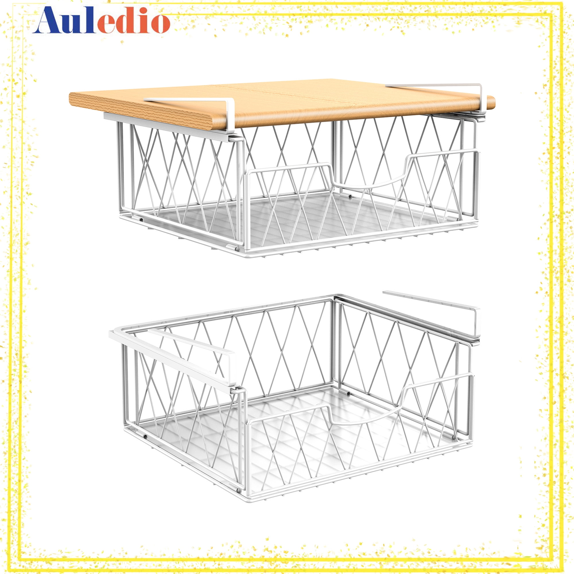 Metal Sliding Under Shelf Organizer Hanging Organizer Basket for