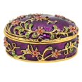thumbnail image 2 of Trinket Box, 2.5x1.7x1.3in Hand Painted Flower Trinket Box Practical and Decorative Hinged Jewelry Trinket Box for Bookcases Cabinets Living Room Decor, 2 of 8
