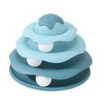 thumbnail image 3 of Esquirla Jouet pour Chat Rouleau Balles Jouet de Piste pour Chaton Exercice Physique Amusant Piste Circulaire 3 Couches avec Trois Balles Jouets pour Chat Bleu, 3 of 8