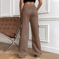 thumbnail image 6 of Women's Baggy Wide Leg Cargo Pants High Waisted Drawstring Sweatpants with 4 Pockets Casual Athletic Joggers Lounge 2026 Coffee S, 6 of 6