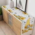 thumbnail image 4 of Gnomes Table Runner - 72 Inch Long, Kitchen Dining Table Runner Dresser Scarves, Vintage Yellow Sunflower Summer Bee Grey Plaid Farmhouse Decor for Coffee Tables Wedding Party Banquet, 4 of 8