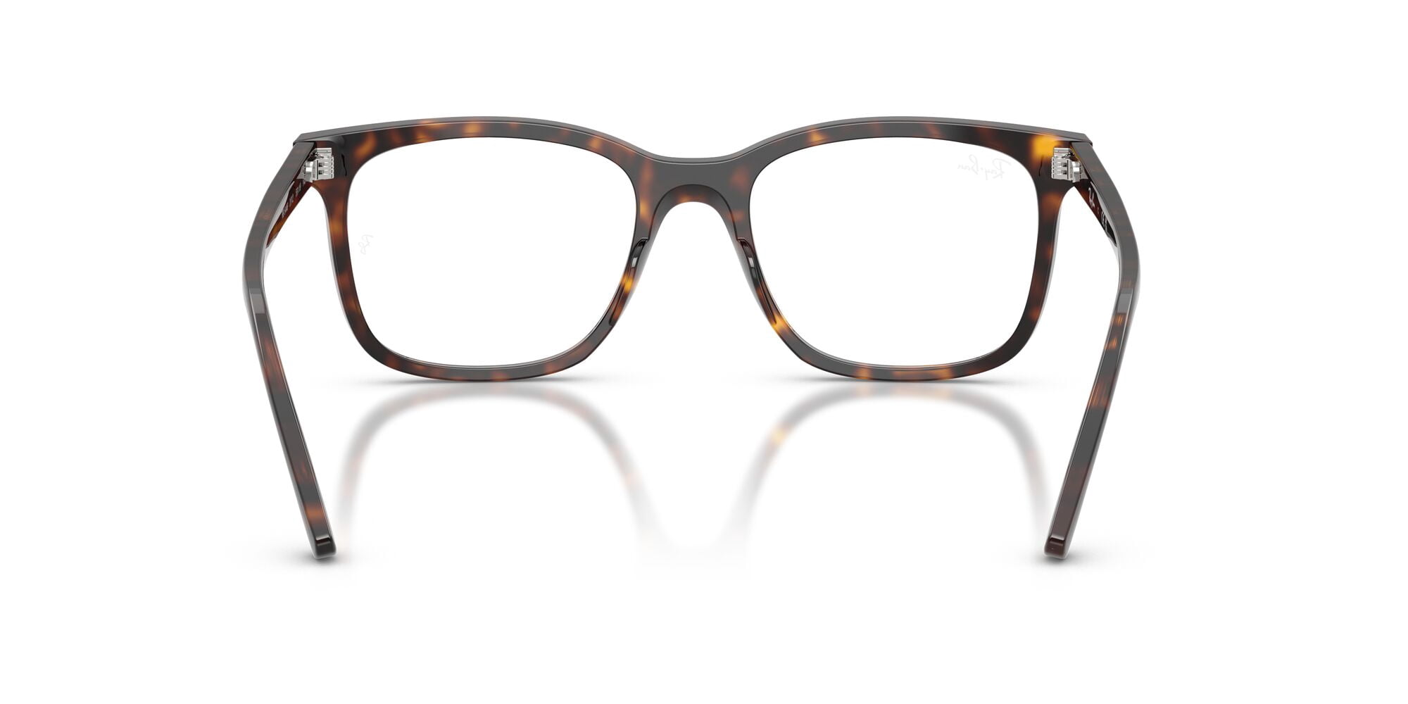 Ray-Ban Square Shaped Eye Glasses with Polished Havana Frames and Demo Lens, Size 51