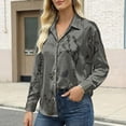 thumbnail image 7 of IMENGL Women's Satin Long Sleeve Shirt Women's Retro Flower Casual Printed Shirt Green XL, 7 of 7
