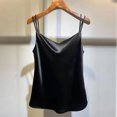 thumbnail image 3 of Silk Satin Camisole Womens Sleeveless Spaghetti Tank Tops Strap Cami Tops Solid Color Summer Comfy 2026 Soft Dressy Tank Shirts Black 4XL, 3 of 4