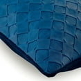 thumbnail image 2 of Cushion Cover, Blue Pillow Cover, 18x18 inch (45x45 cm) Faux Leather, Textured Basket Weave Solid Color Club & Lounge Theme Pillows Cover, Modern Style - Blue Leather Weave, 2 of 3