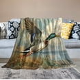 thumbnail image 6 of Vintage Flying Mallard Duck Flannel Warm Throw 50"x60" Vintage Animal Anas Platyrhynchos Bird Home Decor Warm And Cozy Throws for Couch Bed Living Room Throw Blanket, 6 of 8