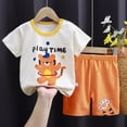 thumbnail image 2 of CAUYDY Toddler Girl Clothes 2Pcs Baby Girl Summer Outfits Sleeveless Bow Knot Tank Shirts Tops + Shorts Clothing Sets 1-5T Pajamas Set Teen Girls Clothes Set (Sizes 3-4 Years,H03-Orange), 2 of 4