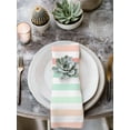 thumbnail image 2 of Peach Pink Green Ombre Cloth Napkins Set of 6 Reusable Dinner Napkins, Farmhouse Stripe Modern Cocktail Napkin Washable Table Napkins for Wedding/Holiday Party/Baby Shower 20"x20", 2 of 7