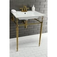 thumbnail image 4 of Kingston Brass KVPB25227W4BB Edwardian 25" Ceramic Console Sink with Brass Legs (4-Inch, 3-Hole), White/Brushed Brass, 4 of 8