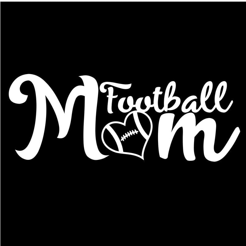 Football Mom Decal Sticker 7 Inches By 27 Inches White Vinyl 8222