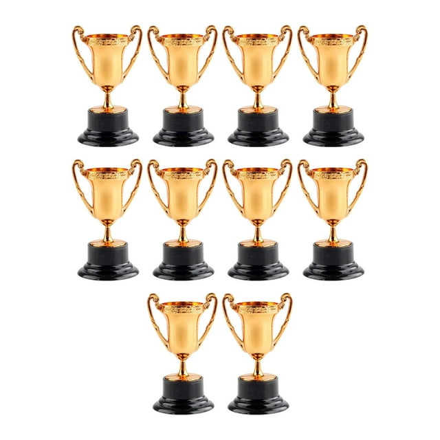 lionlar 10Pcs Mini Trophy Awards Trophy Cup Keepsake with Base Bulk Trophy Cup Award for Copper