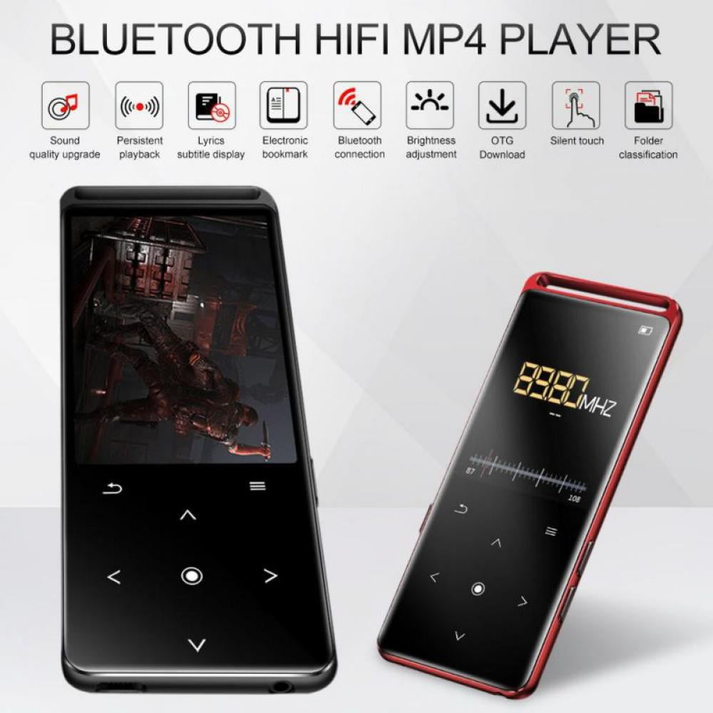 32GB Multifunction HiFi MP3 Player with Bluetooth Touch Mini Portable Walkman A-B Repeat/FM Radio/Recorder/E-Book Read/Video 