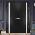 thumbnail image 3 of Slab Barn Door Panel | Planum 0040 Matte Black with White Glass | Sturdy Finished Doors | Pocket Closet Sliding-36" x 84", 3 of 5