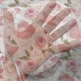 thumbnail image 3 of Floral Tulle Curtains with Rod Pocket, Vintage Style Tea Cups with Roses Romantic Shabby Form Design Print, Sheer Drape for Wedding Party 2 Panels, 7 Sizes, Fern Green Pale Pink, by Ambesonne, 3 of 3