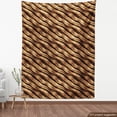thumbnail image 4 of Ambesonne Abstract Fabric by the Yard Upholstery, Surreal Style Wavy Pattern, 3 Yards, Pastel Brown Seal Brown, 4 of 5