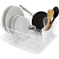 thumbnail image 2 of Dish Drainer Tray Large White, Kitchen Counter Drain Board for Drying Rack, Durable Plastic Drip Tray, Keeps Counter Dry, Easy Clean and Space Saving Design, 2 of 3