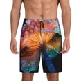 thumbnail image 3 of Lsque Bioluminescent Underwater Flower Mens Sleep Pajama Shorts,Short Pajama Pants, Cotton Ultra-Soft Knit-3X-Large, 3 of 9