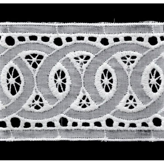 Belagio 2 5/8" Wide x 20 Yards, Flat Eyelet Lace Trim, 1 Bolt, White