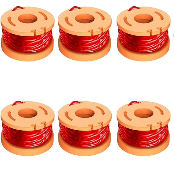 6-Pack 0.065 10FT Auto-Feed Weed Eater Replacement Spools Compatible with WORX WA0010/WA6531