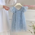 thumbnail image 6 of Girls Flutter Sleeve Party Dress Sequin 3D Wing Mesh Ball Gown Dress, 6 of 6