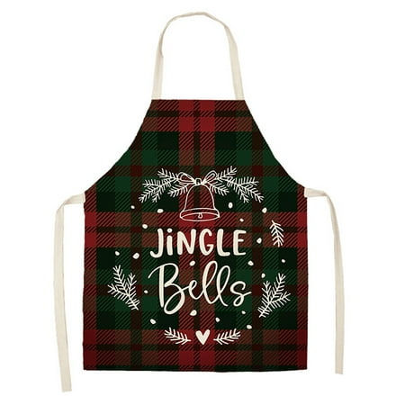 

Njspdjh Long Sleeve Apron Christmas Kitchen Cooking Aprons Black And Red Plaid Aprons Adjustable Buffalo Plaid Baking Apron Grilling Christmas