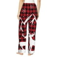 thumbnail image 3 of Junzan Christmas Buffalo Plaid Women'S Pajama Pants Drawstring Comfy Sleep Bottoms With Pockets, 3 of 9