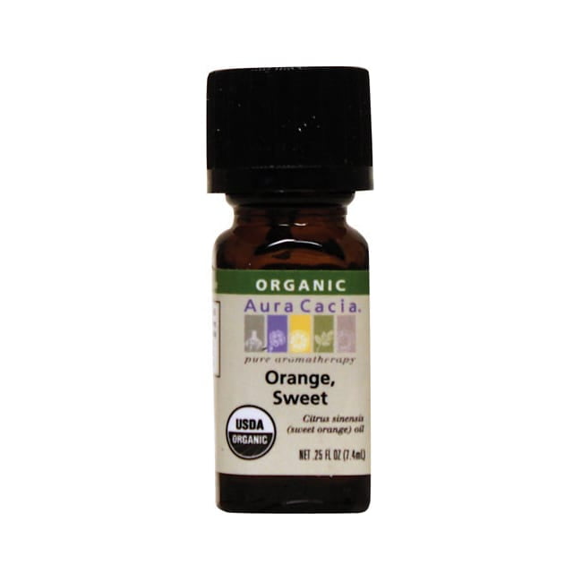 Aura Cacia Organic Essential Oil Orange, Sweet 0.25 fluid ounces