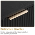 thumbnail image 3 of Tcbosik 27.56"H Fluted Nightstand with 2 Drawers & Storage Shelf, Modern Mid Century Bedside End Table for Bedroom, Living Room, Black, 3 of 10