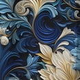 thumbnail image 3 of Designart "Swirling Scrollwork In Cobalt Blue" Floral Blackout Curtain Single Panel, 3 of 4