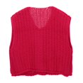 thumbnail image 4 of TYGHBN Women's Sleeveless Solid Color Pocket Button Knit Cardigan Vest Style Short Outerwear for Spring and Summer Long Open Cardigan Sweater Patterned Sweaters for Women Womens Cardigan plus down, 4 of 7