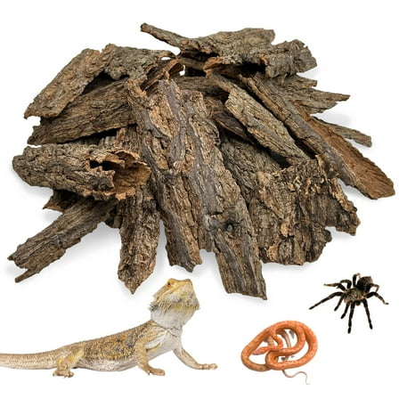Reptile Cork Bark 0.66lb/300g Reptile Bark Bedding Natural Flat Cork Wood Pieces Terrarium Substrate Tank Supplies for Bearded Dragon Snake Spiders Hermit Crabs Geckos Tortoise