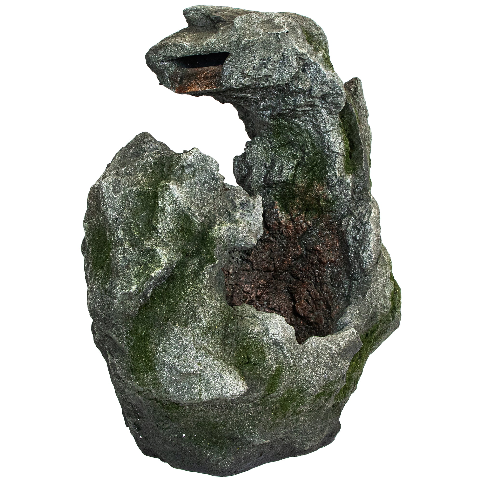 Northlight 32" Lighted Rock Waterfall Outdoor Garden Water Fountain