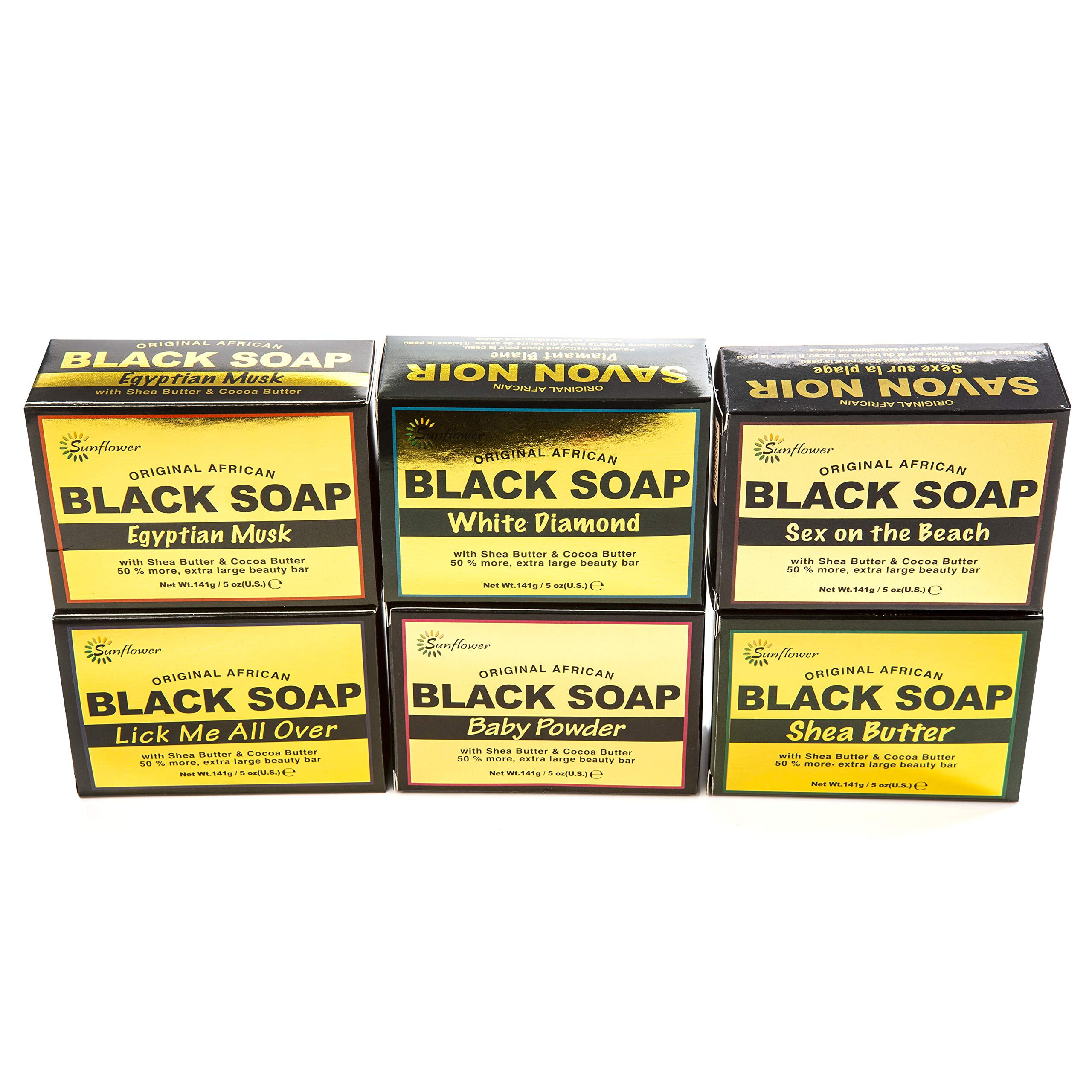 Difeel Sunflower African Black Soap Collection: Includes Six (6) Luxury  Scented Soaps - Best Soap Bar Collection