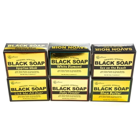 Sunflower African Black Soap Collection: Includes Six (6) Luxury Scented Soaps - Best Soap Bar