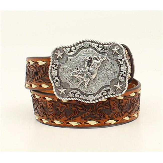 Nocona Boys Bull Rider Buckle Belt 22 Brown