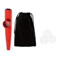 thumbnail image 1 of Flauta Kazoo, instrumento musical de acompañamiento musical, fácil de tocar, con bolsa de almacenamiento, bolsas de regalo para amantes de la música y rojo, 1 of 8