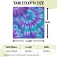 thumbnail image 2 of Purple Blue Tie Dye Spiral Pattern Square Fitted Tablecloth with Elastic Edge,Square Table Cover,Washable Elastic Table Cover for Home Kitchen Party Decor 34"x34", 2 of 6