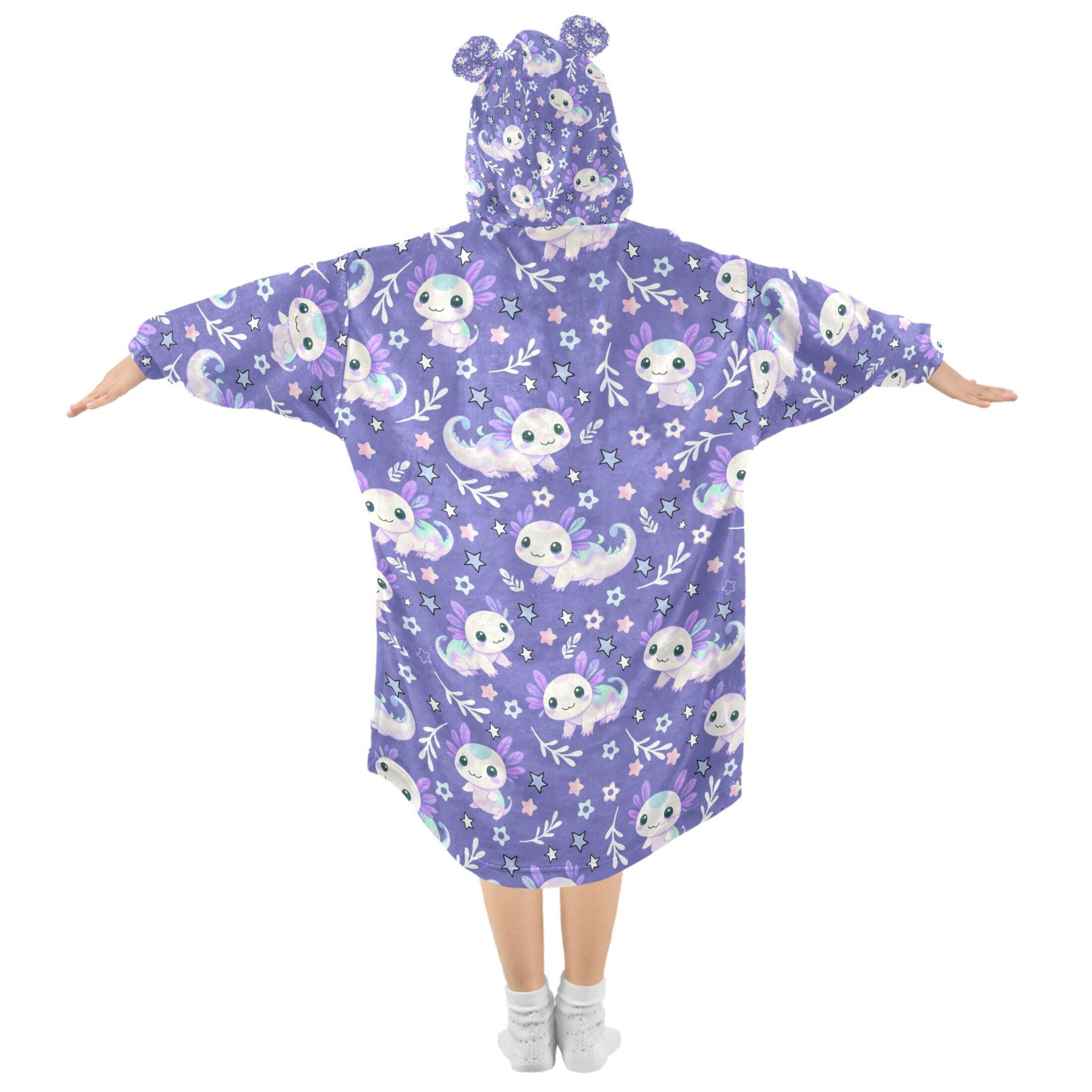 joogoo Wearable Blanket Axolotl Galaxy Hoodie for Oversized Sherpa Hooded 3-14 YR M