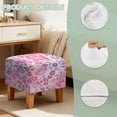thumbnail image 7 of SCRAWLGOD Leopard Print Violet Pink Square Ottoman Cover, Stretch Square Ottoman Covers Slipcover, Cover for Storage Stool, Footstool Protection for Living Room, 7 of 7