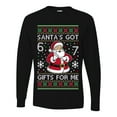 thumbnail image 2 of Wild Bobby Santa's Got 6 7 Gifts For Me Christmas Sweater | Funny Holiday Men Long Sleeve Shirt, 2 of 4